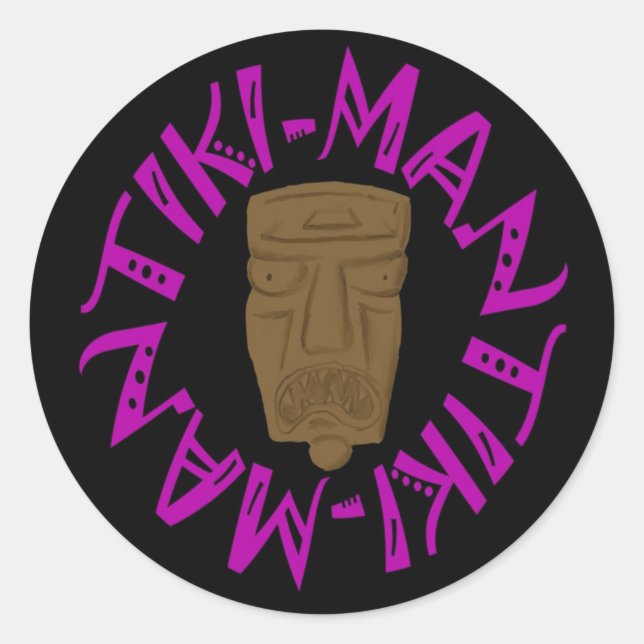 Tikiman Runder Aufkleber (Vorderseite)