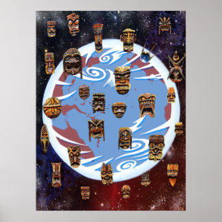 Tikis Over Earth Poster
