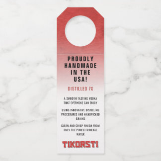 Tikorsti destilliert 7X Clean Crisp Handmade Vodka Flaschenanhänger