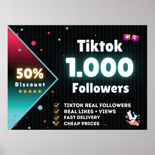 Tiktok 1.000 Followers | Kaufen Sie Tiktok Followe Poster (Vorne)