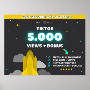 Tiktok 5K Ansichten + 500 Likes Poster
