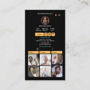 TikTok Peach Social Media QR Code Visitenkarte