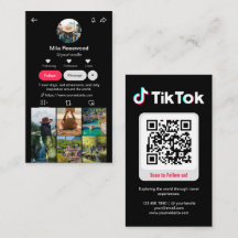 Tiktok-Profilfoto-Raster Folge mir QR-Code Schwarz