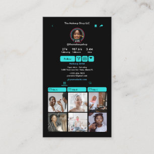 TikTok Türkis Social Media QR Code Visitenkarte