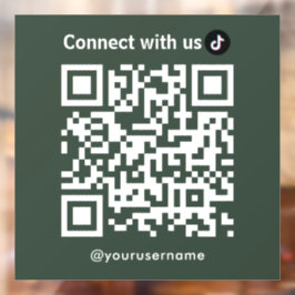 Tiktok Verbindung mit dem QR Code Forest Green Fensteraufkleber