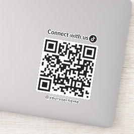 Tiktok Verbindung mit dem QR-Code von uns weiß Aufkleber