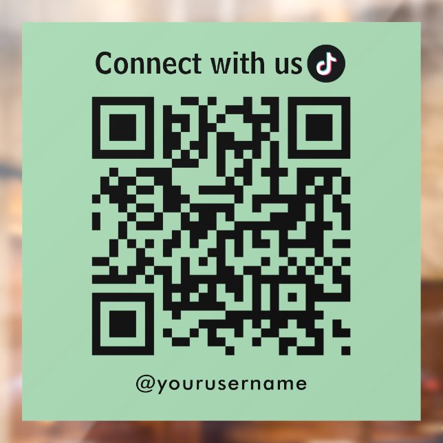 Tiktok-Verbindung mit US QR-Code Minze grün Fensteraufkleber (Blatt 2)