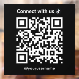 Tiktok Verbindung mit USB QR Code Schwarz Fensteraufkleber