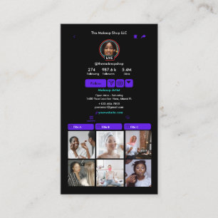 TikTok Violetter Social Media QR Code Visitenkarte