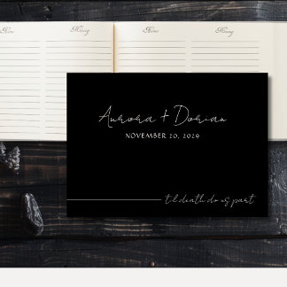 Til Death Black Elegant Wedding Guest Book Gästebuch