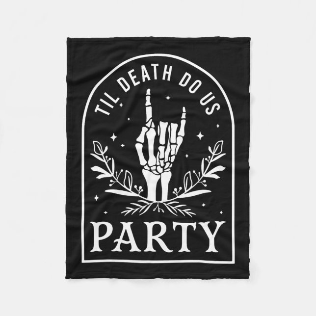 Til Death Do Uns Party Retro Halloween Bachelorett Fleecedecke (Vorderseite)