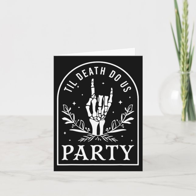 Til Death Do Uns Party Retro Halloween Bachelorett Karte (Vorderseite)