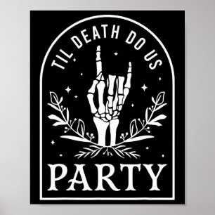 Til Death Do Uns Party Retro Halloween Bachelorett Poster