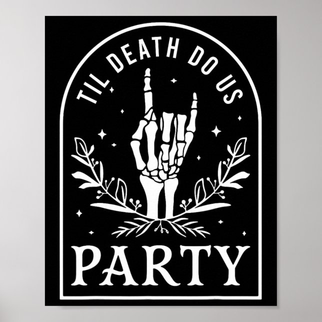 Til Death Do Uns Party Retro Halloween Bachelorett Poster (Vorne)
