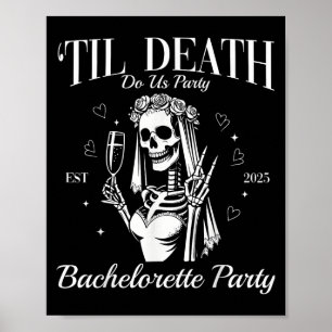 Til Death Do Uns Party Retro Halloween Bachelorett Poster