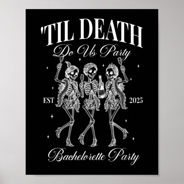 Til Death Do Uns Party Retro Halloween Bachelorett Poster (Vorne)
