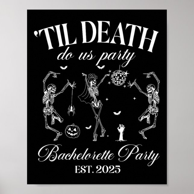 Til Death Do Uns Party Retro Halloween Bachelorett Poster (Vorne)