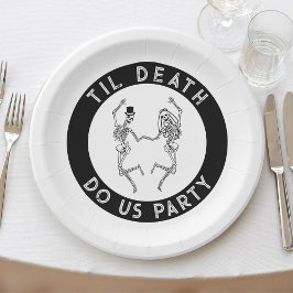 Til Death Do Uns Party Skeleton Couple Bachelorett Pappteller