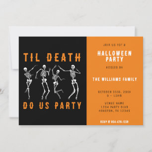 Til Death Do Uns Party Skeletton Halloween-Party Einladung