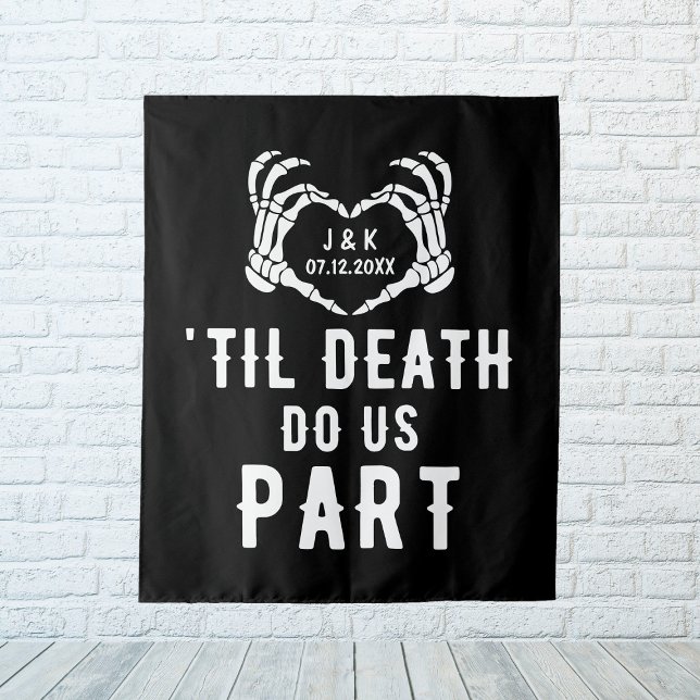 Til Death Do Uns Teil Background Wedding Party Cus Wandteppich (Til Death Do Us Part Wedding Party Custom Backdrop
)