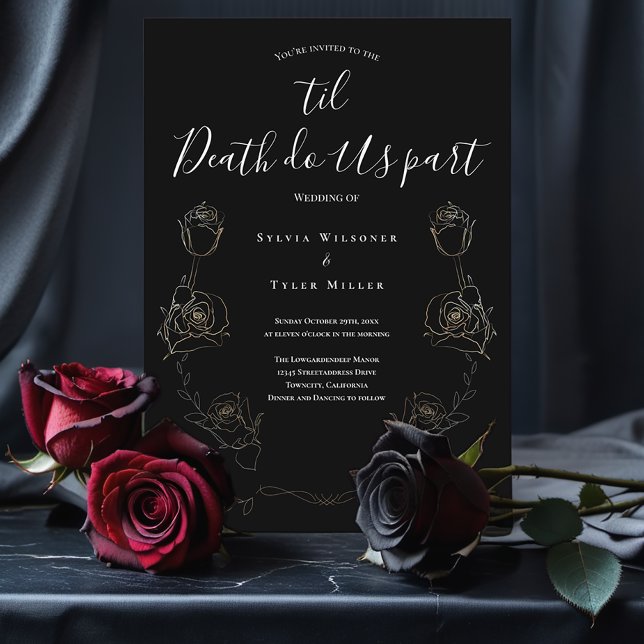 Til Death Do us Part Black Gothic Wedding Einladung (The last wedding invitation you'll ever need. Add it to your cart and bring this search to an end.)