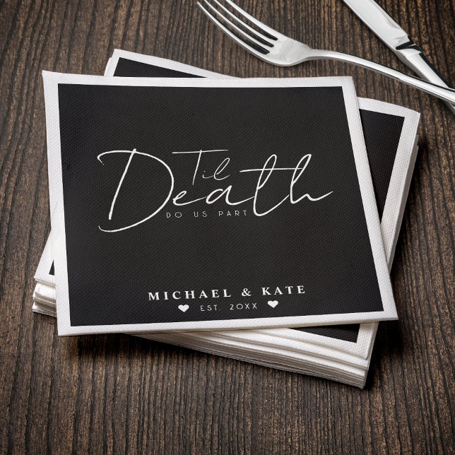 Til Death Do us Part Black Wedding Serviette (Til Death Do Us Part Black Wedding Napkins
)