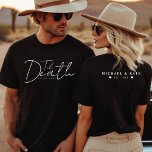 Til Death Do us Part Black Wedding T-Shirt<br><div class="desc">Eleganter Schwarz-Weiß-Paar T - Shirt mit Text Til Death do us Part. Personalisieren Sie es mit Ihren Hochzeitsdetails. Ideal für Flitterwochen.</div>