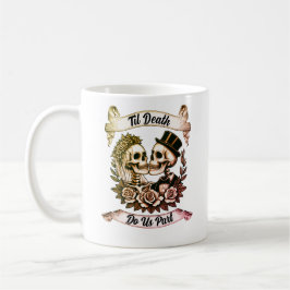 Til Death Do us Part: Bride & Groom Skelett Kaffeetasse