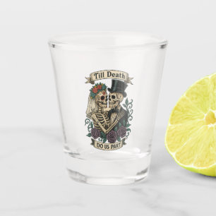 Til Death Do us Part: Bride & Groom Skelett Schnapsglas