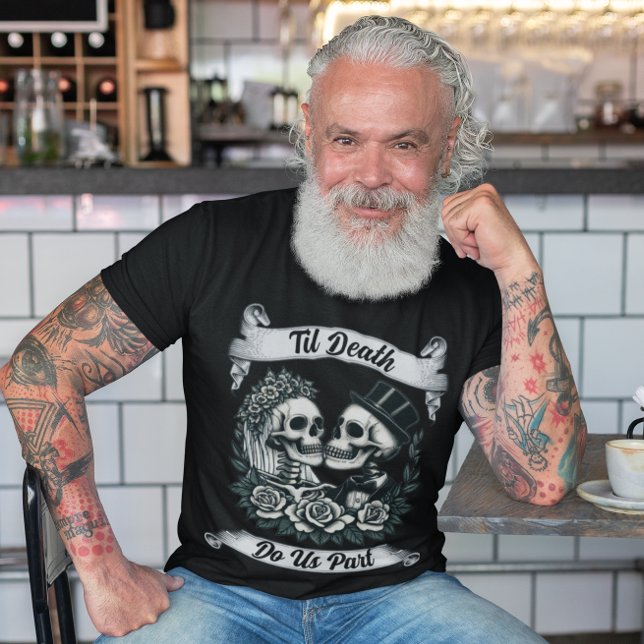 Til Death Do us Part: Bride & Groom Skelett T-Shirt (Von Creator hochgeladen)