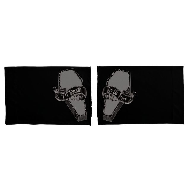 Til' Death Do us Part Coffin Pillowcases Kissenbezug (Vorderseite-Set)