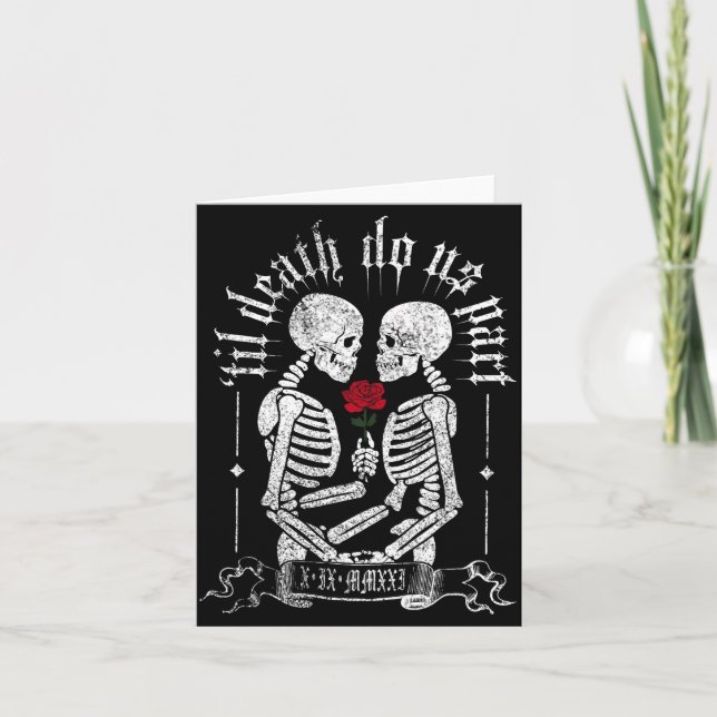 Til Death Do Us Part Couple Skeleton Halloween Men Karte (Vorderseite)