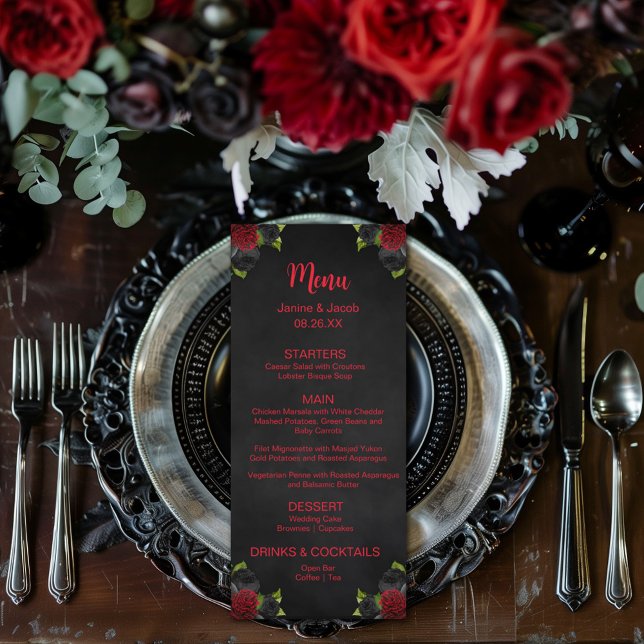 Til Death Do us Part Dark Goth Moody Wedding Menu Menükarte (Von Creator hochgeladen)