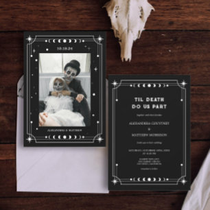 Til Death Do us Part Foto Halloween Hochzeit Einladung