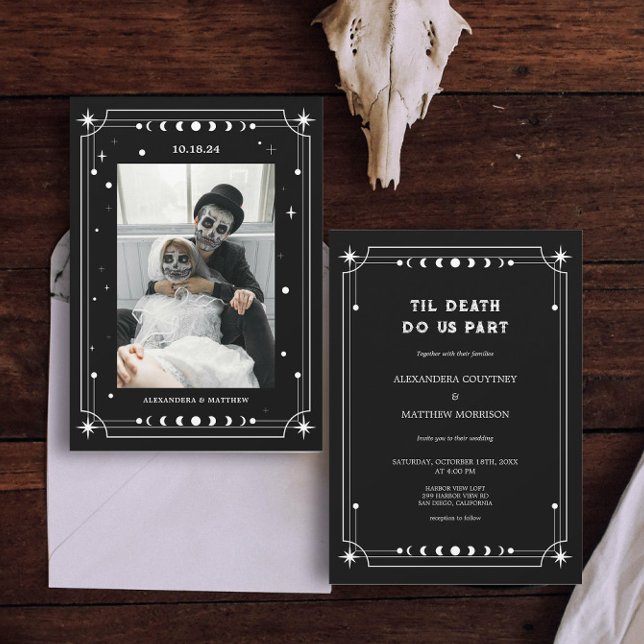 Til Death Do us Part Foto Halloween Hochzeit Einladung (Von Creator hochgeladen)