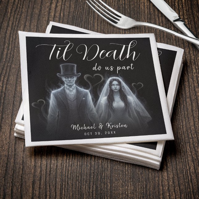 Til Death Do us Part Ghost Gothic Wedding Serviette (Til Death Do Us Part Ghost Gothic Wedding Napkins
)