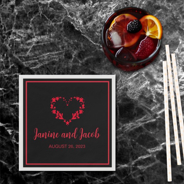 Til Death Do us Part Gothic Black and Red Serviette (Von Creator hochgeladen)