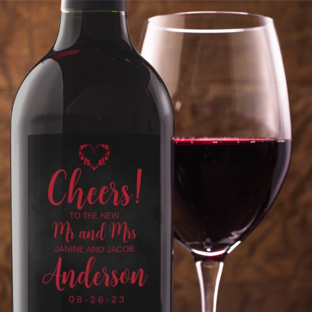 Til Death Do us Part Gothic Black and Red Weinetikett (Von Creator hochgeladen)