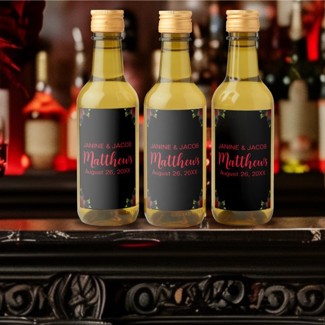 Til Death Do us Part Gothic Black and Rote Rosen Weinetikett (Von Creator hochgeladen)