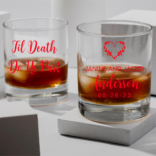Til Death Do us Part Gothic Moody Black and Red Whiskyglas