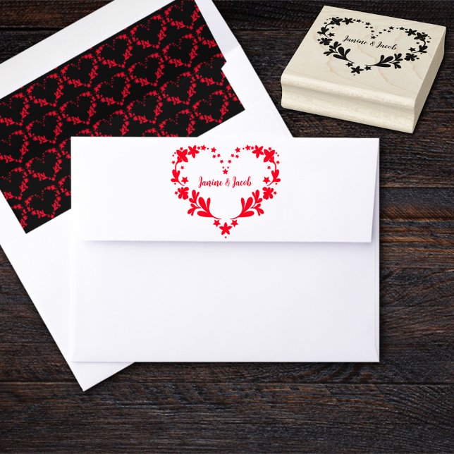 Til Death Do us Part Gothic Red Heart Wedding Gummistempel (Von Creator hochgeladen)