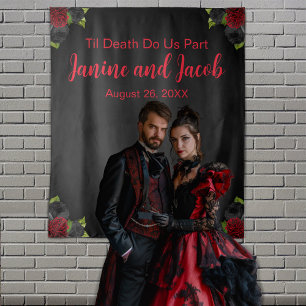 Til Death Do us Part Gothic Rose Foto Hintergrund Wandteppich