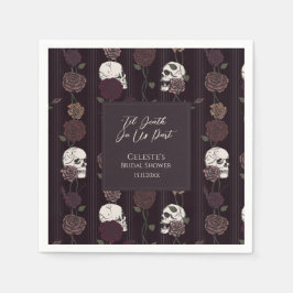’Til Death Do Us Part Gothic Skull & Rose Wedding Serviette