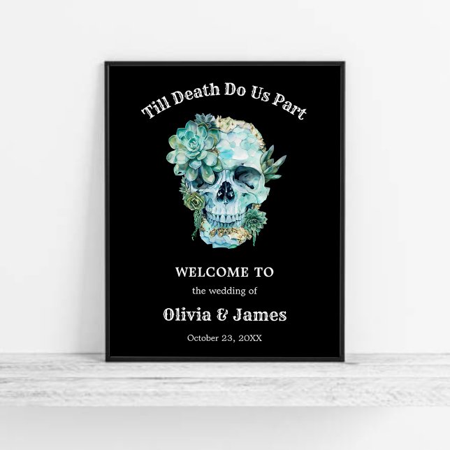 Til Death Do us Part Halloween Begrüßung Poster (Til Death Do Us Part Gothic Halloween Wedding Welcome Sign    )