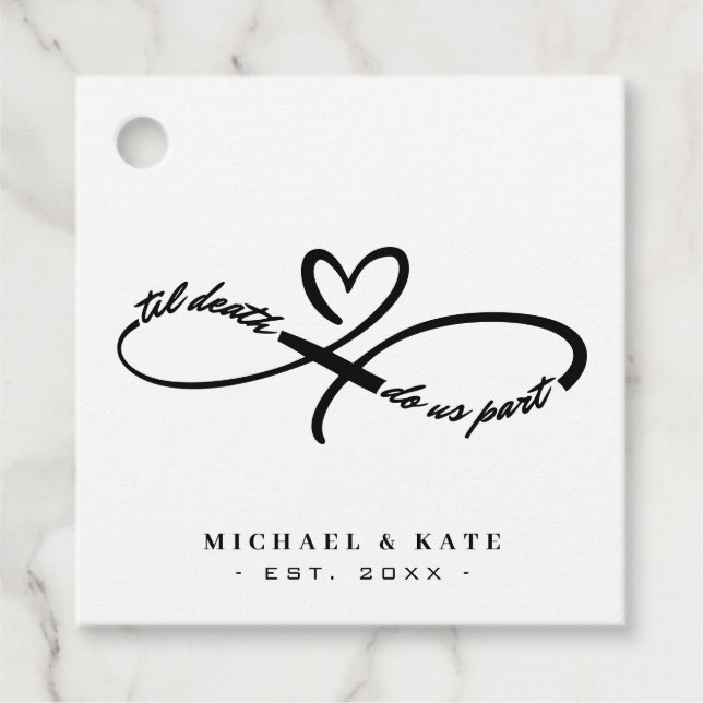 Til Death Do us Part Infinity Symbol Heart Wedding Geschenkanhänger (Vorderseite)