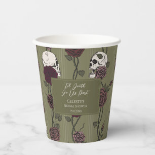’Til Death Do Us Part Olivgrüne Gotische Hochzeit Pappbecher