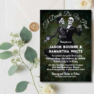 Til Death Do us Part Skeleton Elegant Goth Wedding Einladung