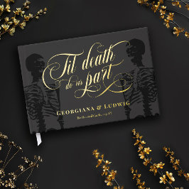 Til Death Do us Part Skeleton Elegant Goth Wedding Gästebuch