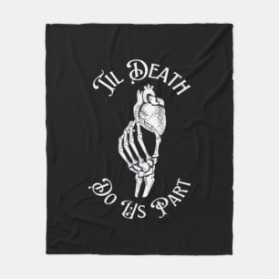 Til Death Do us Part Skeleton Hand hält Anatomie Fleecedecke