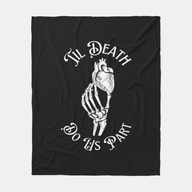Til Death Do us Part Skeleton Hand hält Anatomie Fleecedecke (Vorderseite)